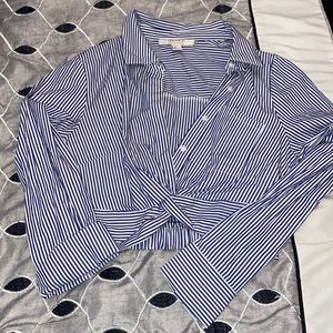 Cropped striped blouse